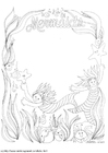 Coloring page mermaids