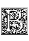 Coloring page ornamental alphabet - B