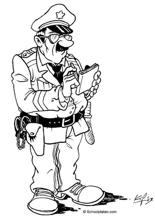 Coloring Page police officer - free printable coloring pages - Img 3608