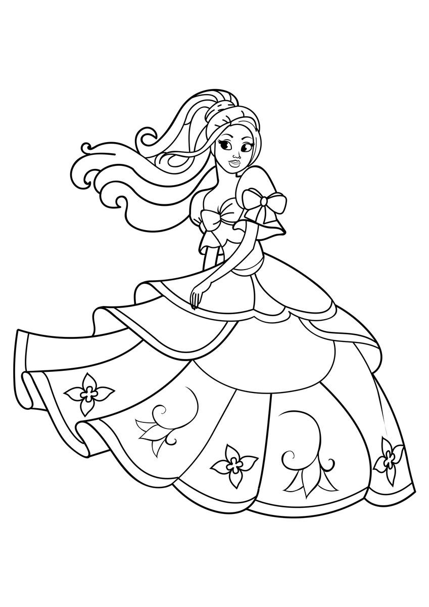 barbie princess coloring pages free printable