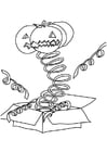Coloring page pumpkin in box