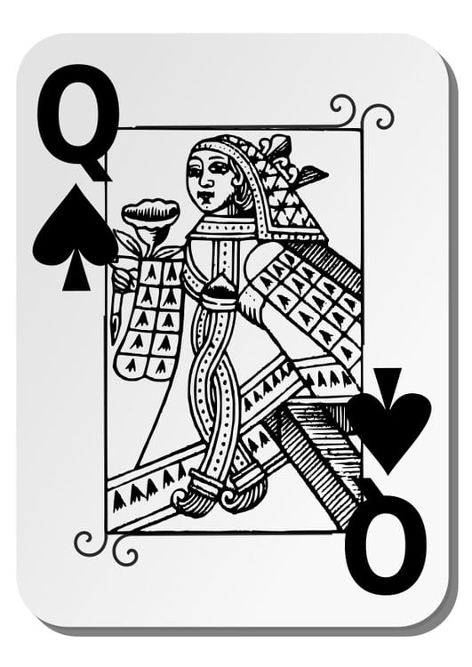 Coloring page queen of spades - img 27271.