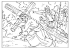 Coloring page road to Calvary