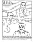 Coloring page Roosevelt, Churchull, Stalin