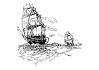 Coloring page sailing vessels