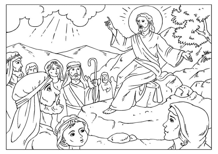 Coloring page sermon on the mount