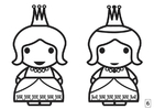 Coloring page spot the difference - princess