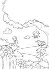 Coloring page spring in the forest