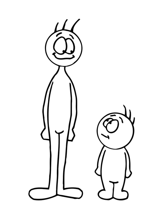 Coloring Page tall and short - free printable coloring pages - Img 11509