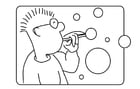 Coloring page to blow air bubbles