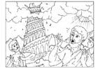 Coloring page tower of Babel