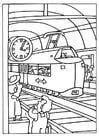 Coloring page train station
