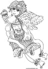 Coloring page Valentine angel