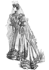 Coloring pages Wedding Dress 1906