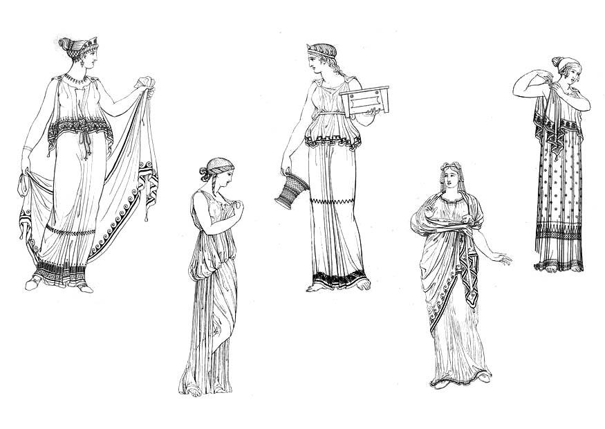 Coloring Page Women of ancient Greece - free printable coloring pages ...