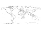Coloring page world map