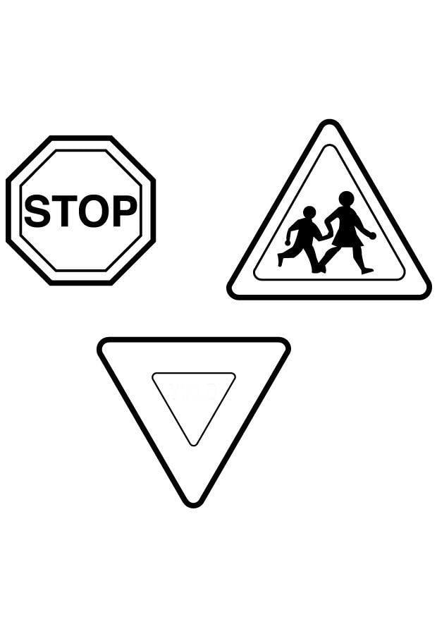 Coloring Page Traffic Signs Free Printables Img