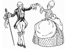 Coloring page dance - minuet