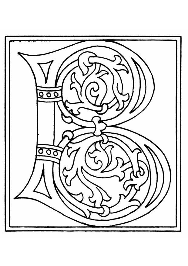 Coloring page 01a. alphabet b