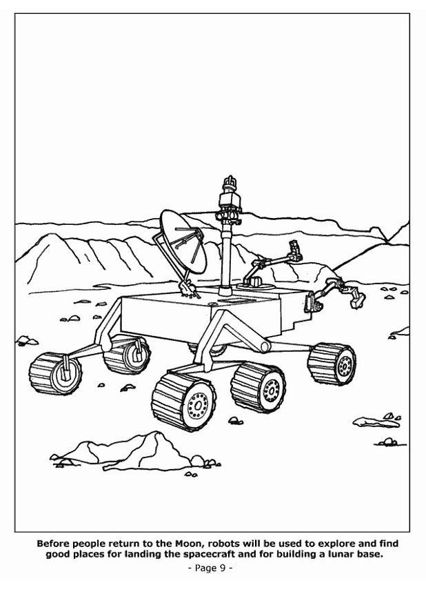 Coloring page 09 moon robot