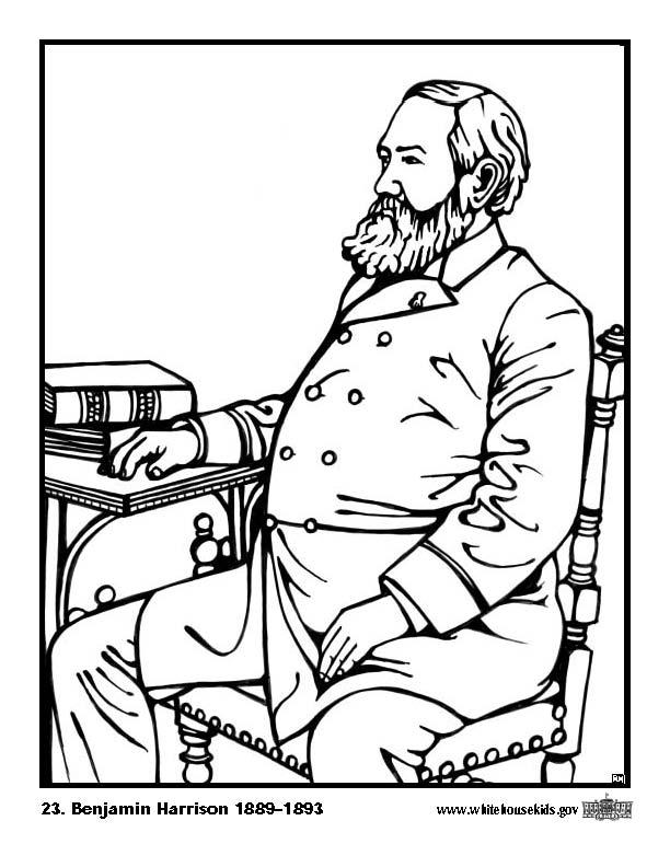 Coloring page 23 benjamin harrison