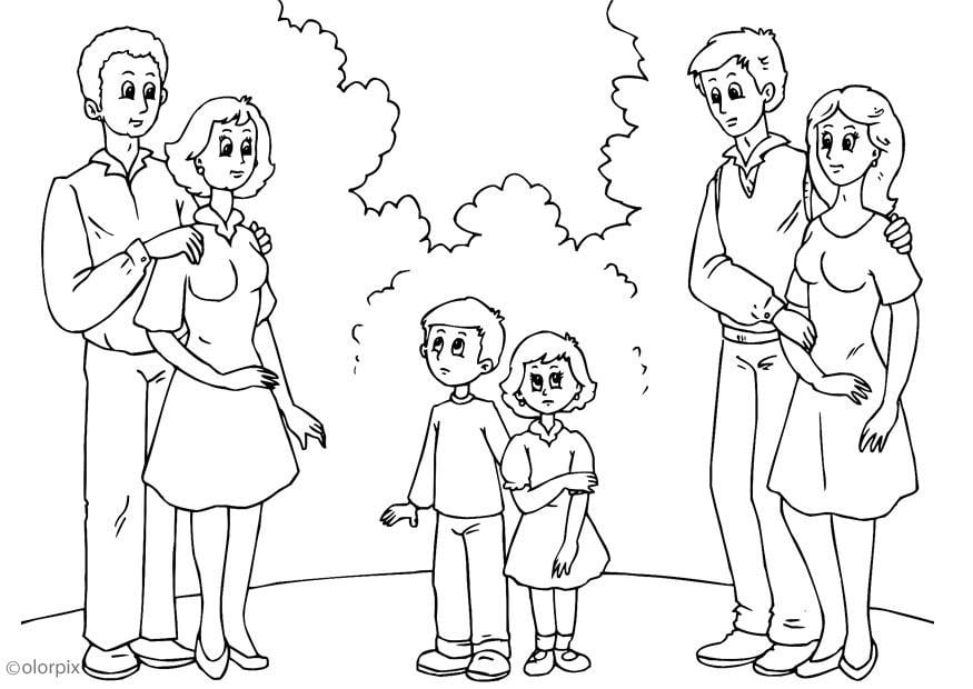 Coloring page 3. parents with new partners