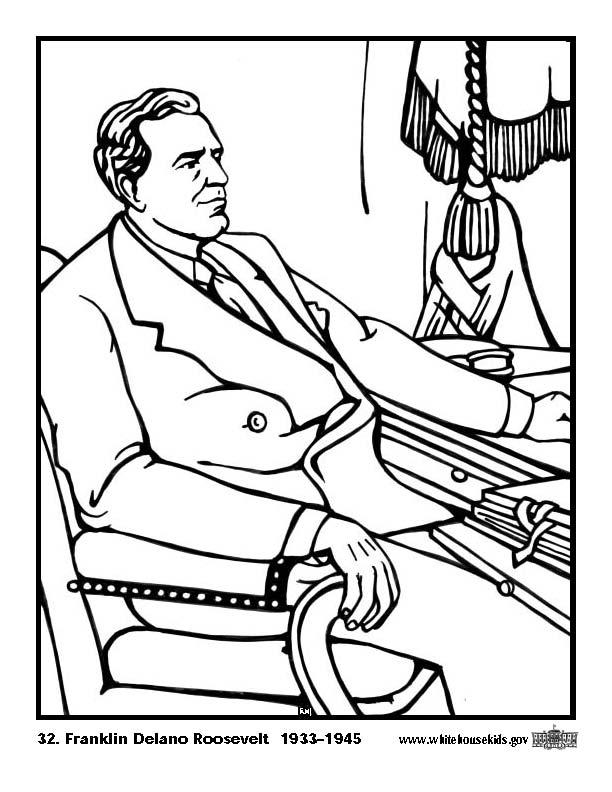 Coloring page 32 franklin delano roosevelt