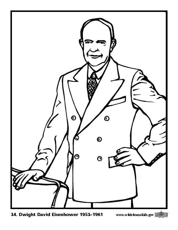 Coloring page 34 dwight david eisenhower