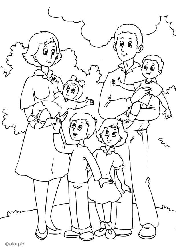 Coloring page 4. mothers new family