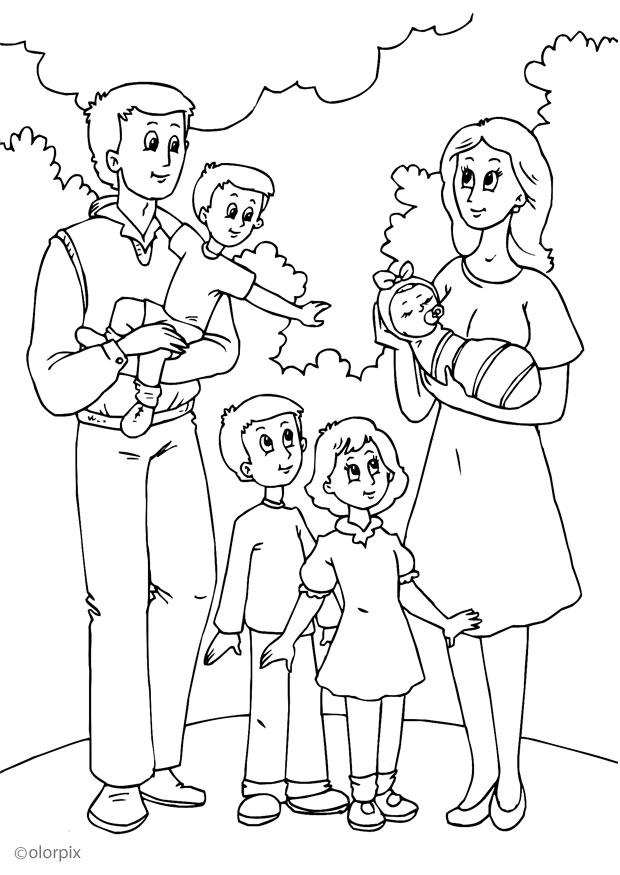 Coloring page 5. fathers new family