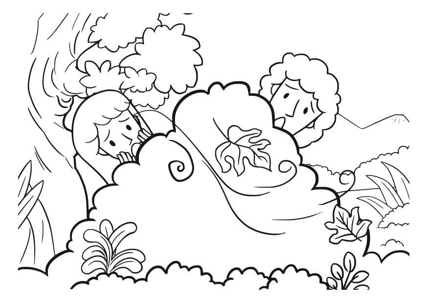 Coloring page adam and eve