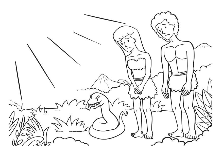 Coloring page adam and eve