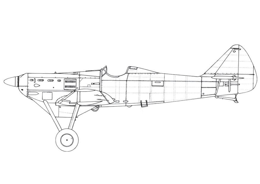 Coloring page aeroplane - d500