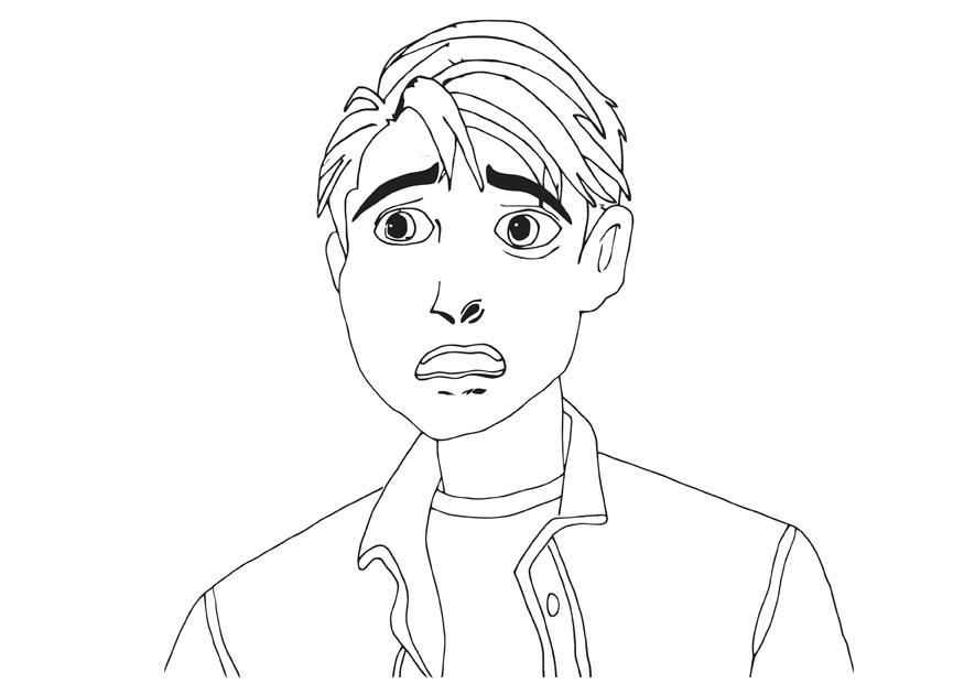 Coloring page afraid