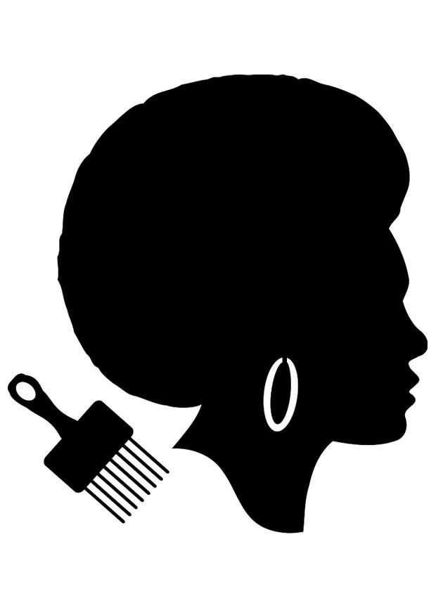 Coloring page african haircut for women