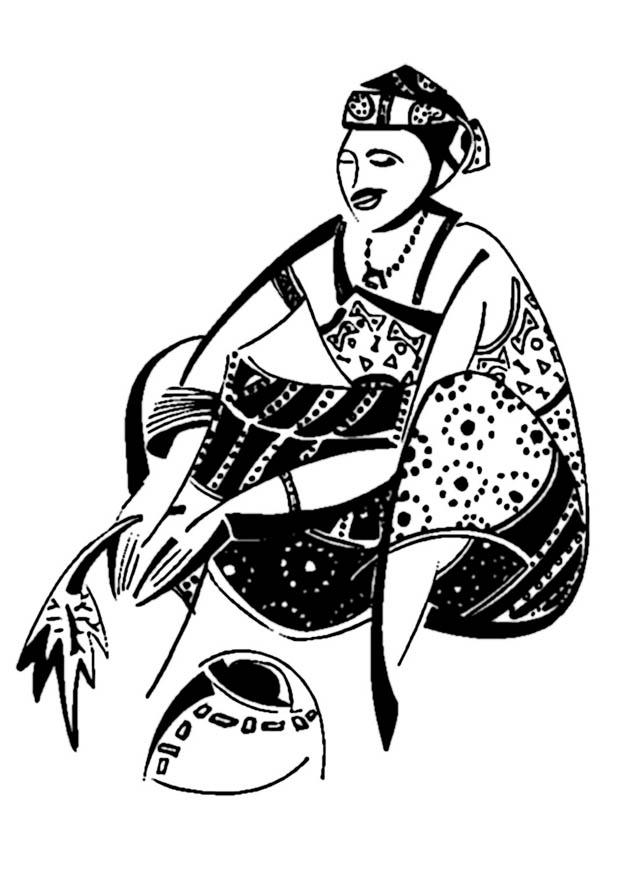 Coloring page african woman