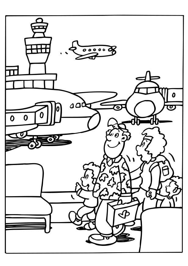 Coloring page airport