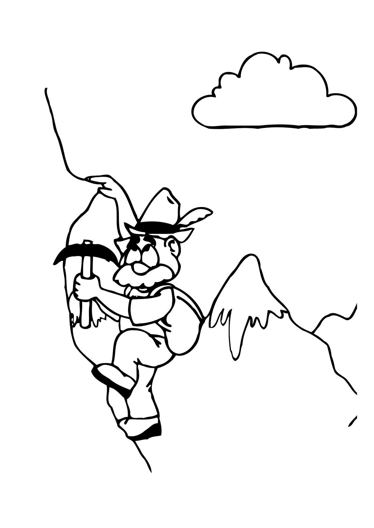 Coloring page alpinist