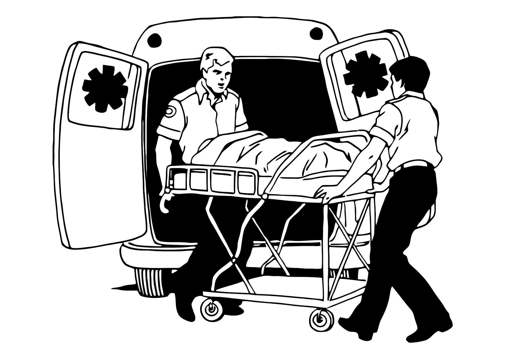 Coloring page ambulance