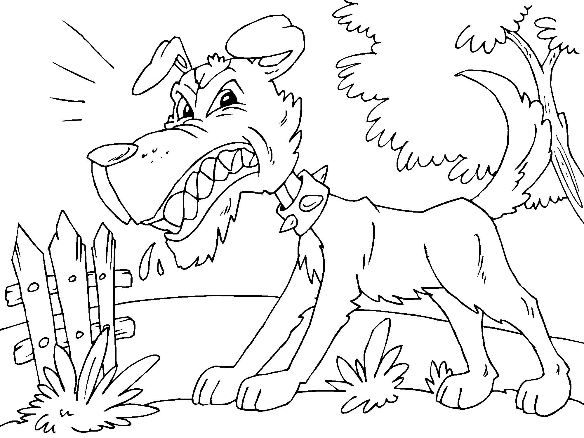 Coloring page angry dog