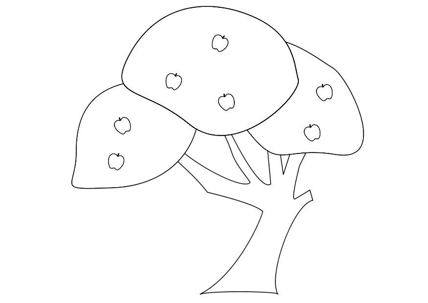 Coloring page apple tree