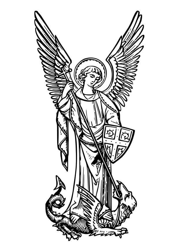 Coloring page archangel michael