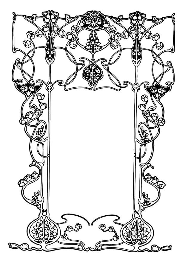 Coloring page art nouveau frame