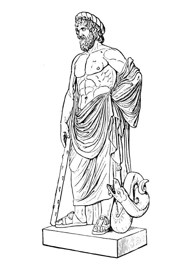 Coloring page asclepios