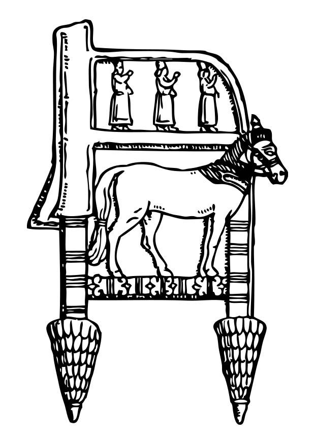 Coloring page assyrian chair