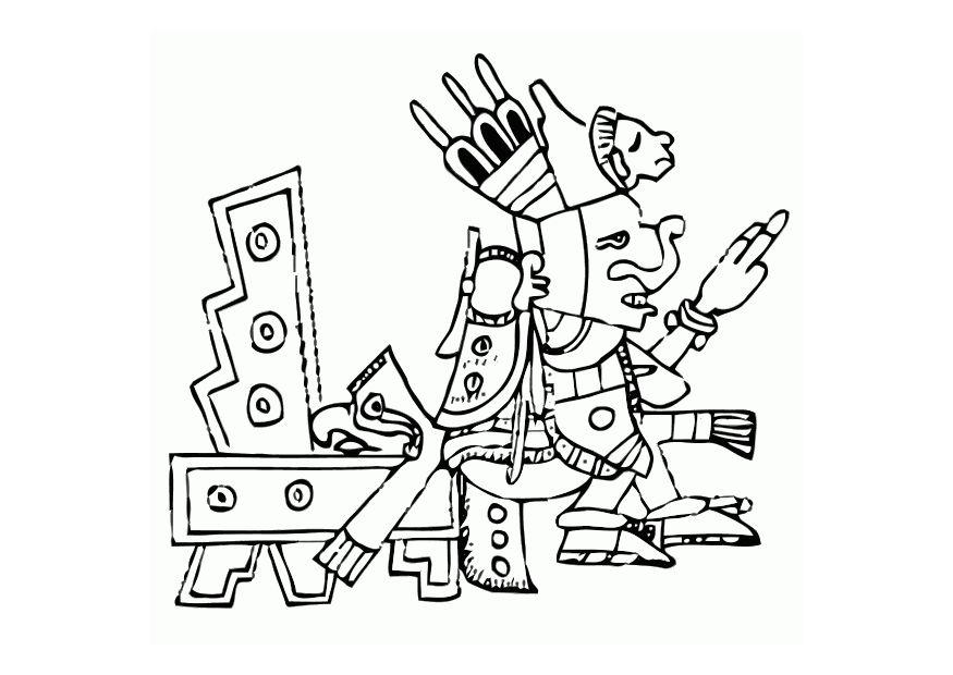 Coloring page aztec