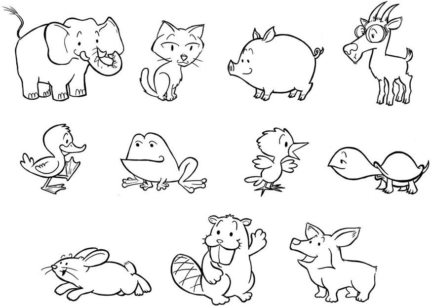 Coloring page baby animals