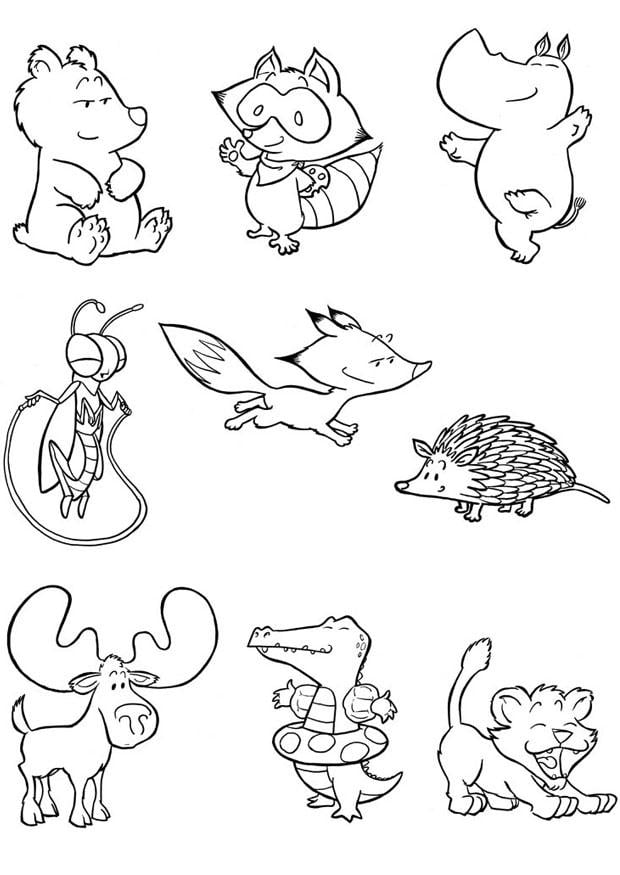 Coloring page baby animals