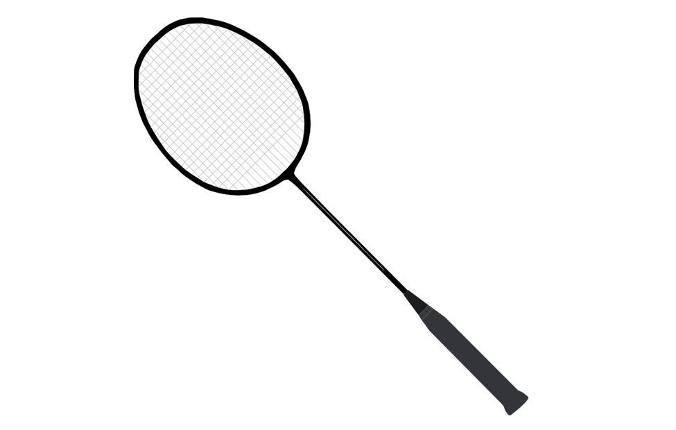 Coloring page badminton racket