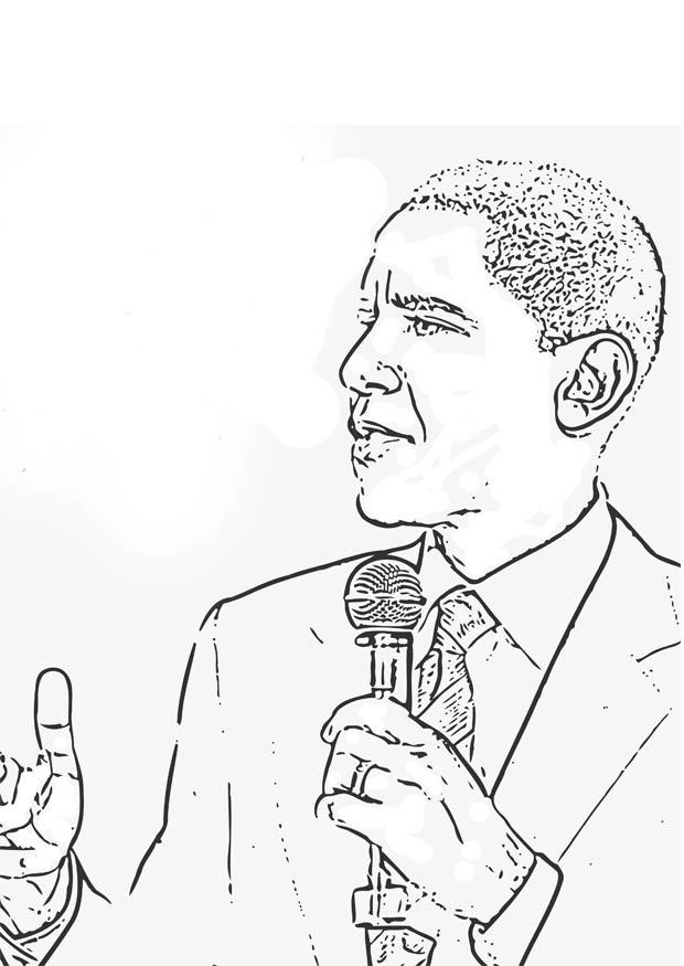 Coloring page barack obama